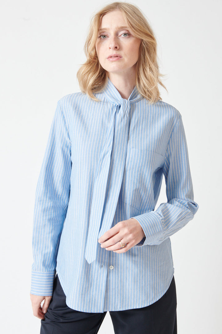 Madi wearing Tela Dory Shirt front view