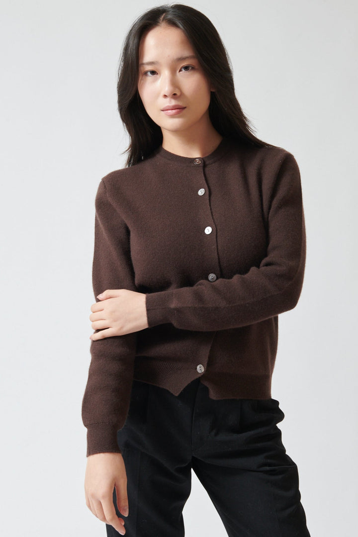 Lilly wearing Jumper 1234 Cashmere Perfect 1234 Cardigan front view