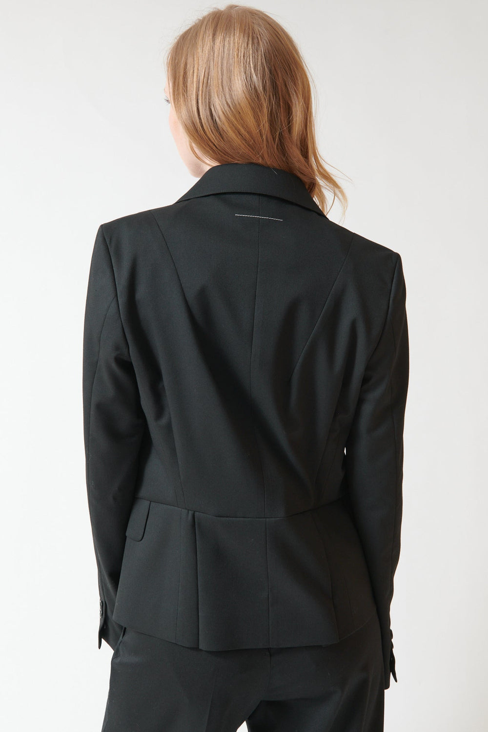 Madi wearing MM6 Maison Margiela Tailoring Viscose Blend Blazer rear view