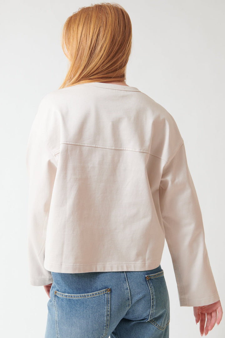 AYsia wearing Apiece Apart The Boxy Tee rear view