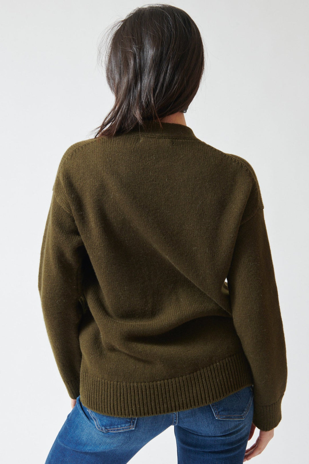 Lilly wearing &Daughter Maura Cardigan rear view