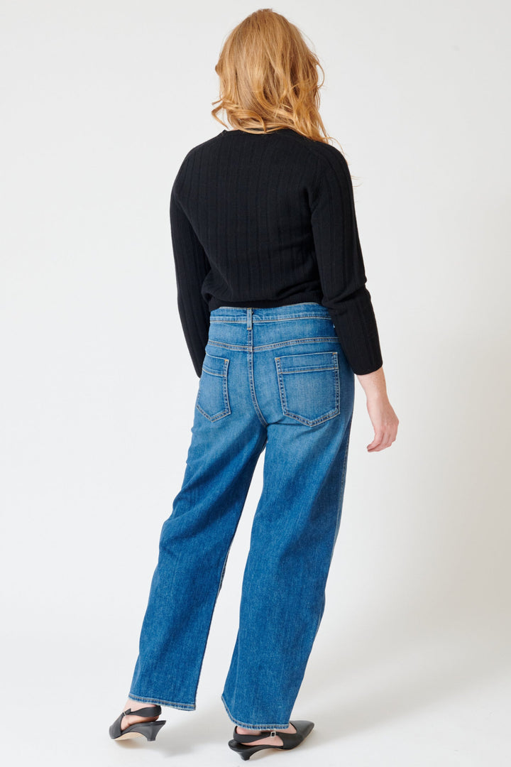 Waverly wearing Nili Lotan Tribeca Jean rear view