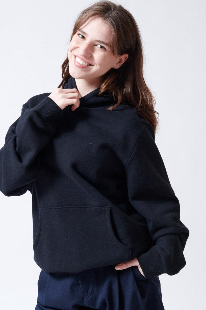 Sophie wearing Jamie Haller The Pullover Hoodie front view