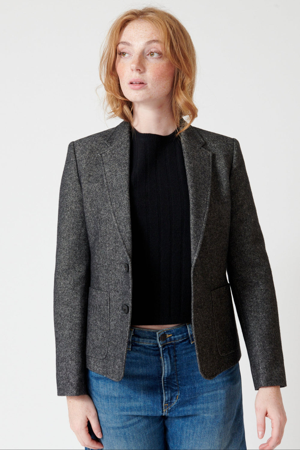 Waverly wearing Nili Lotan Holden Blazer front view