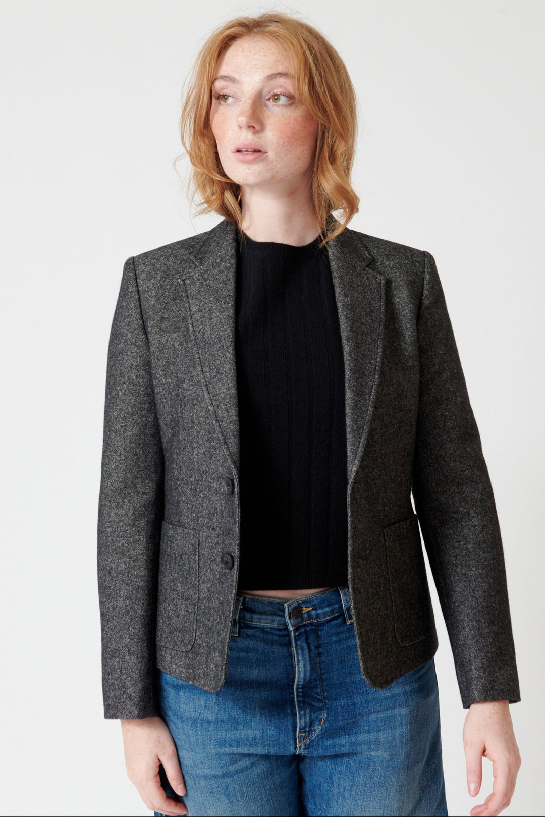 Waverly wearing Nili Lotan Holden Blazer front view