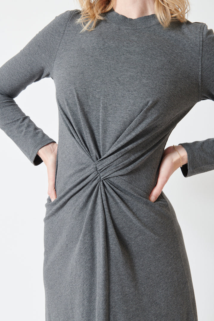 Madi wearing Apiece Apart Long Sleeve Volta front/detail view