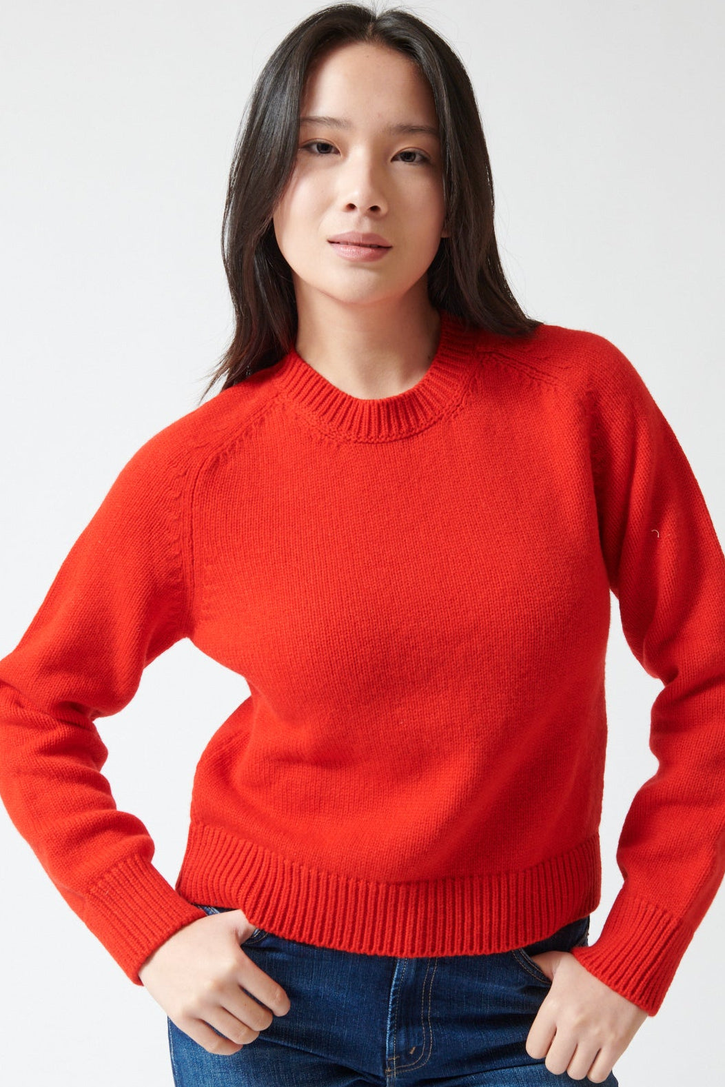 Lilly wearing &Daughter Rosh Crewneck front view