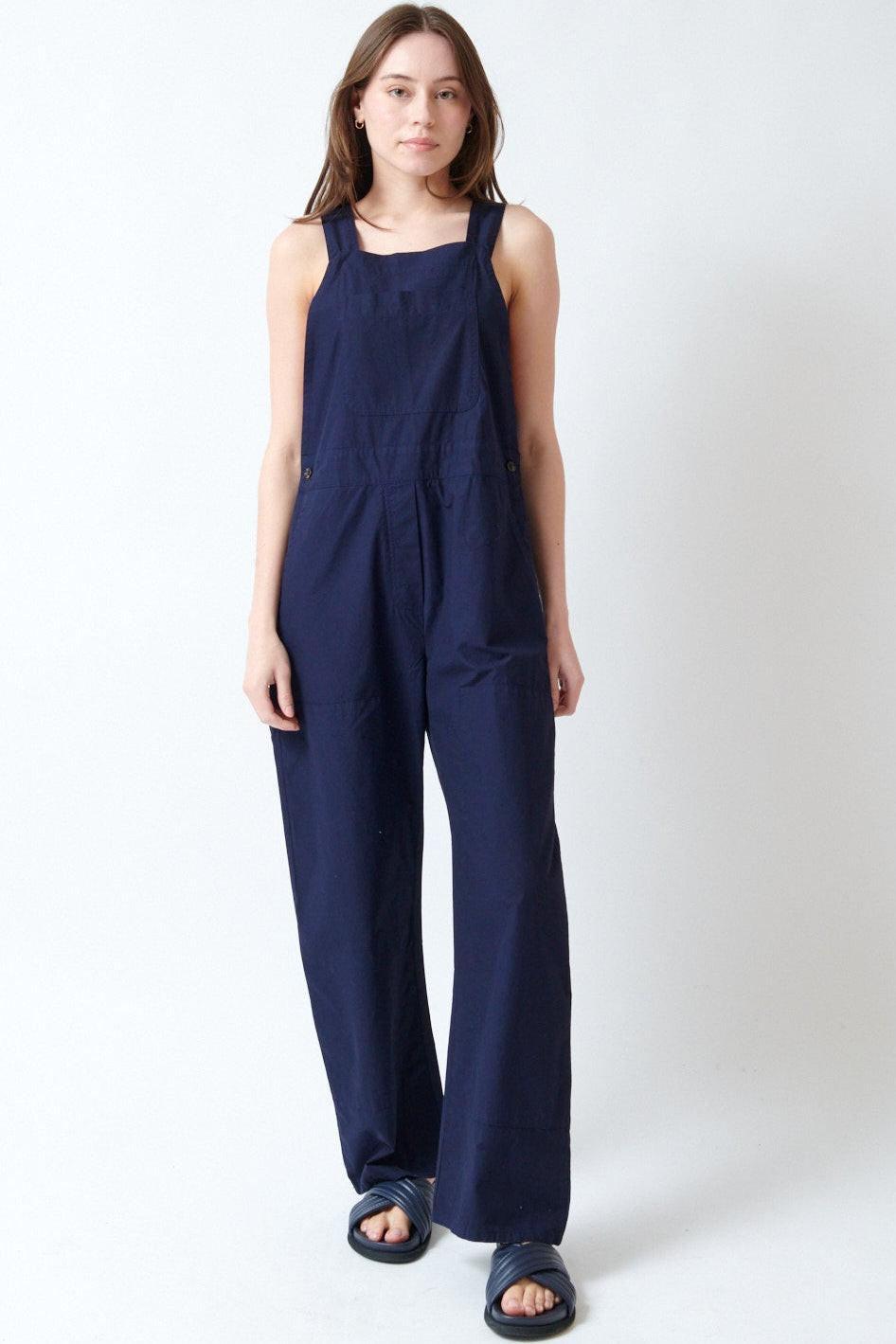 Angela wearing LESET Kyoto Overalls front view