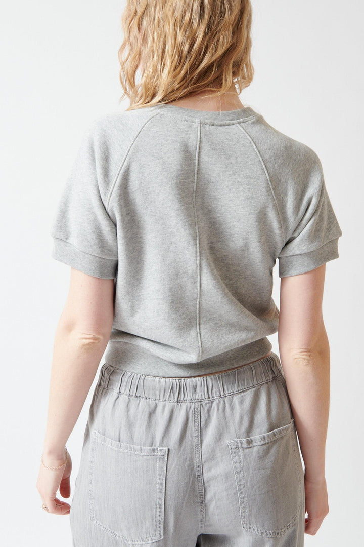 Madi wearing Lilla P Short Sleeve Terry Sweatshirt rear view