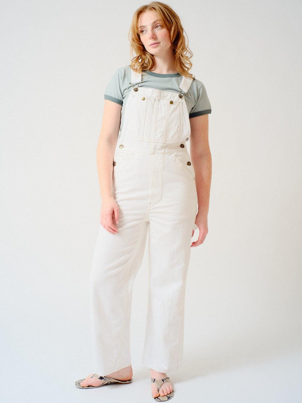 Waverly wearing The Great The Union Slim Overall front view