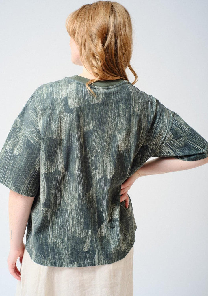 Waverly wearing Kowtow Brushstroke Tee rear view