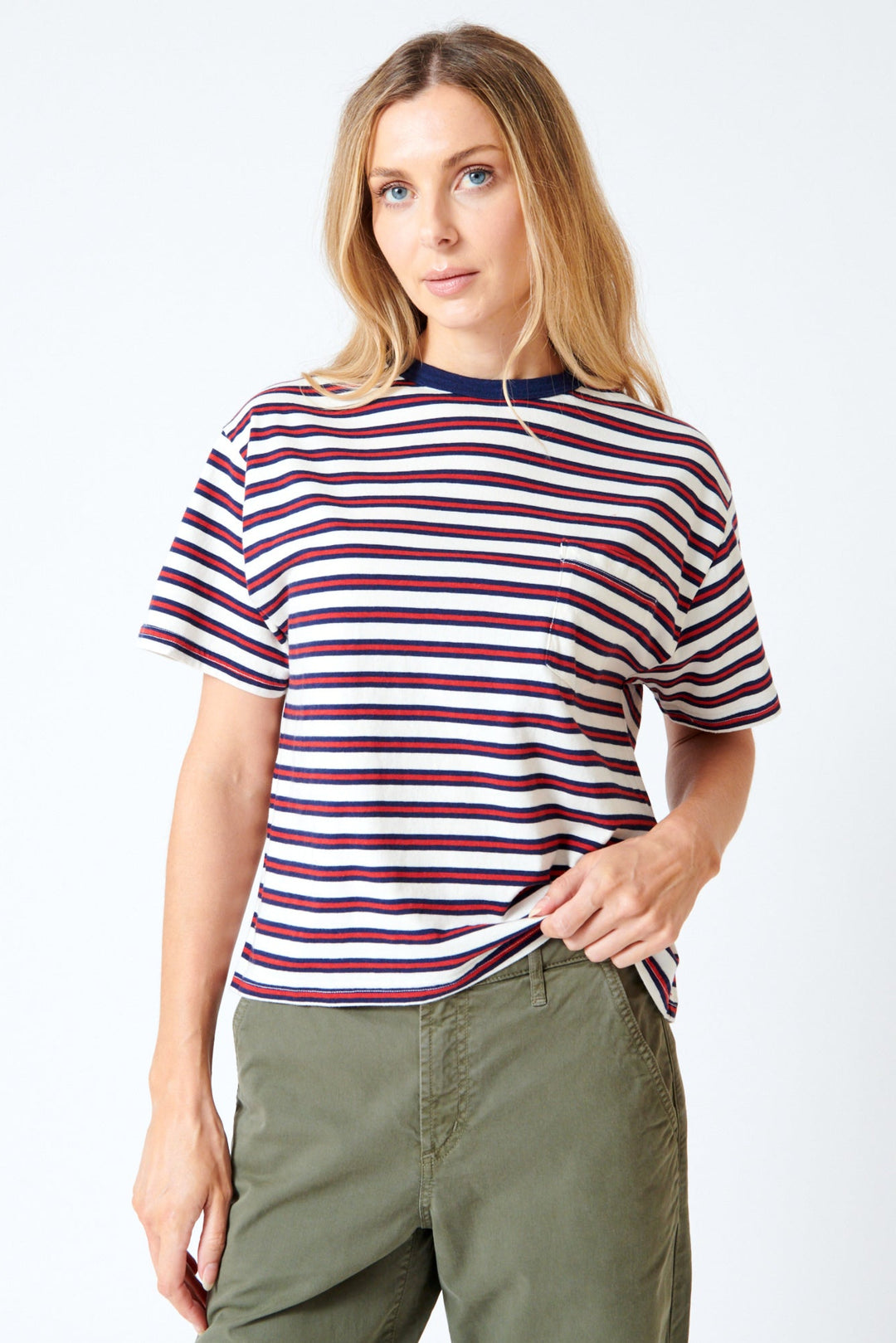 Mari wearing Xirena Paulina Tee front view