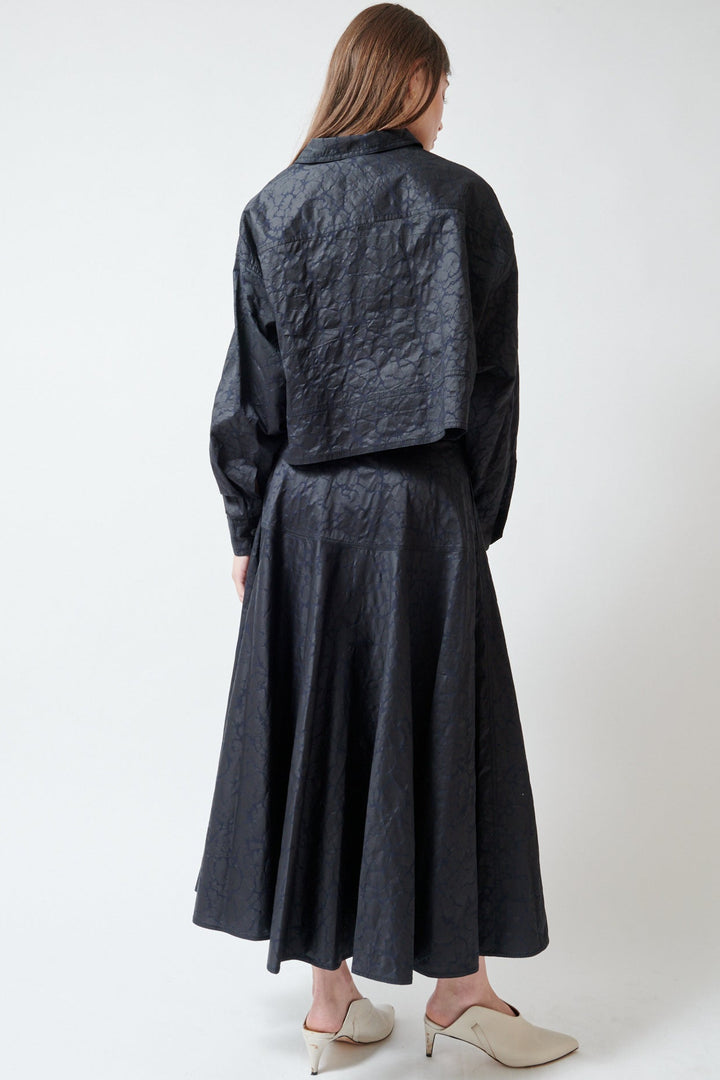 Angela wearing Mantu Janice Full Round Skirt rear view