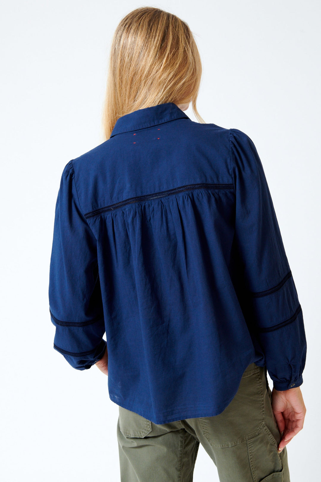 Mari wearing Xirena Renata Shirt rear view