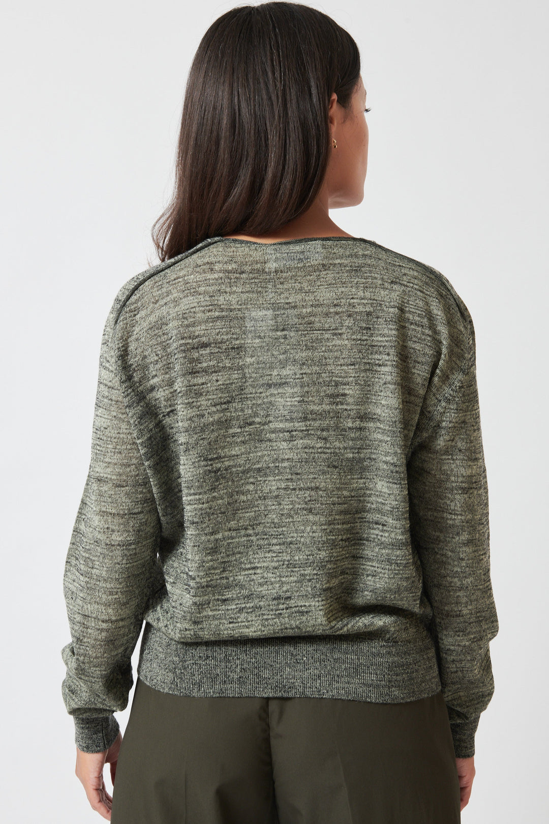Model wearing Christian Wijnants Kamina Sweater rear view