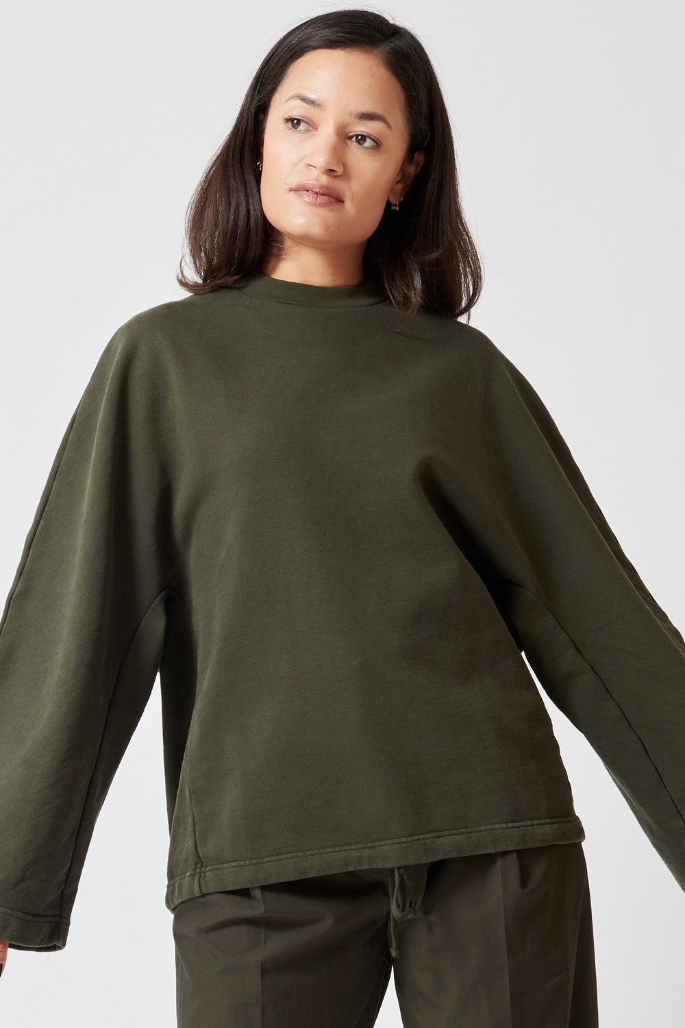 Model wearing Christian Wijnants Tahoras Sweater front view