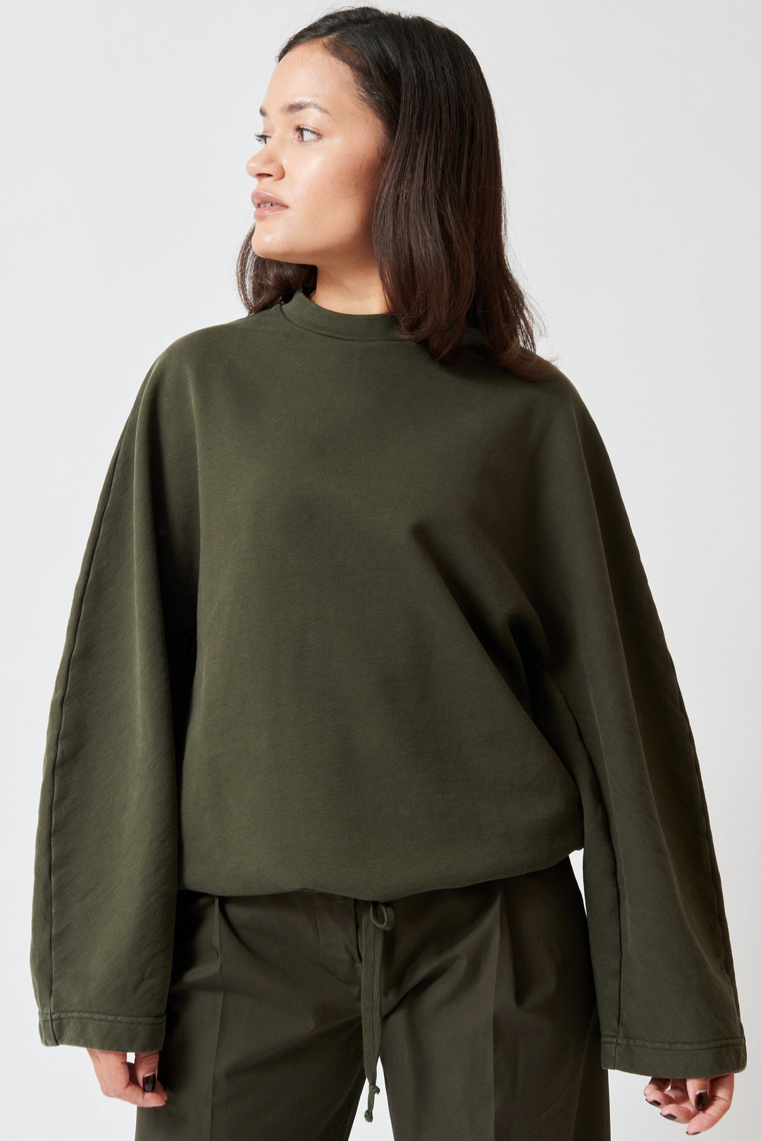 Model wearing Christian Wijnants Tahoras Sweater front view