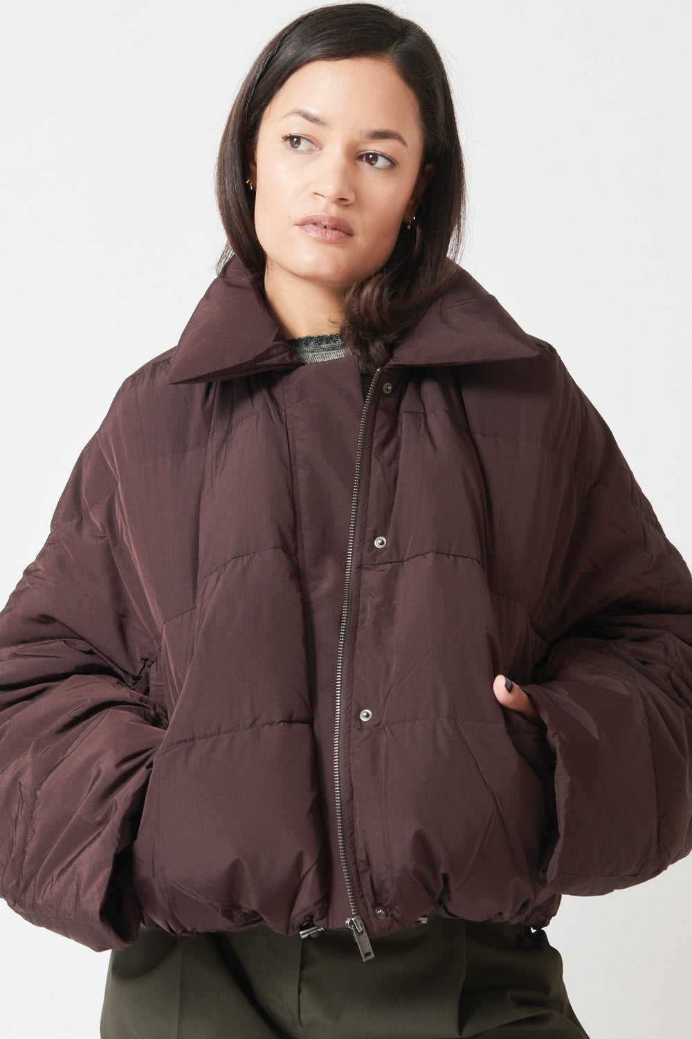 Model wearing Christian Wijnants Jani Jacket front view