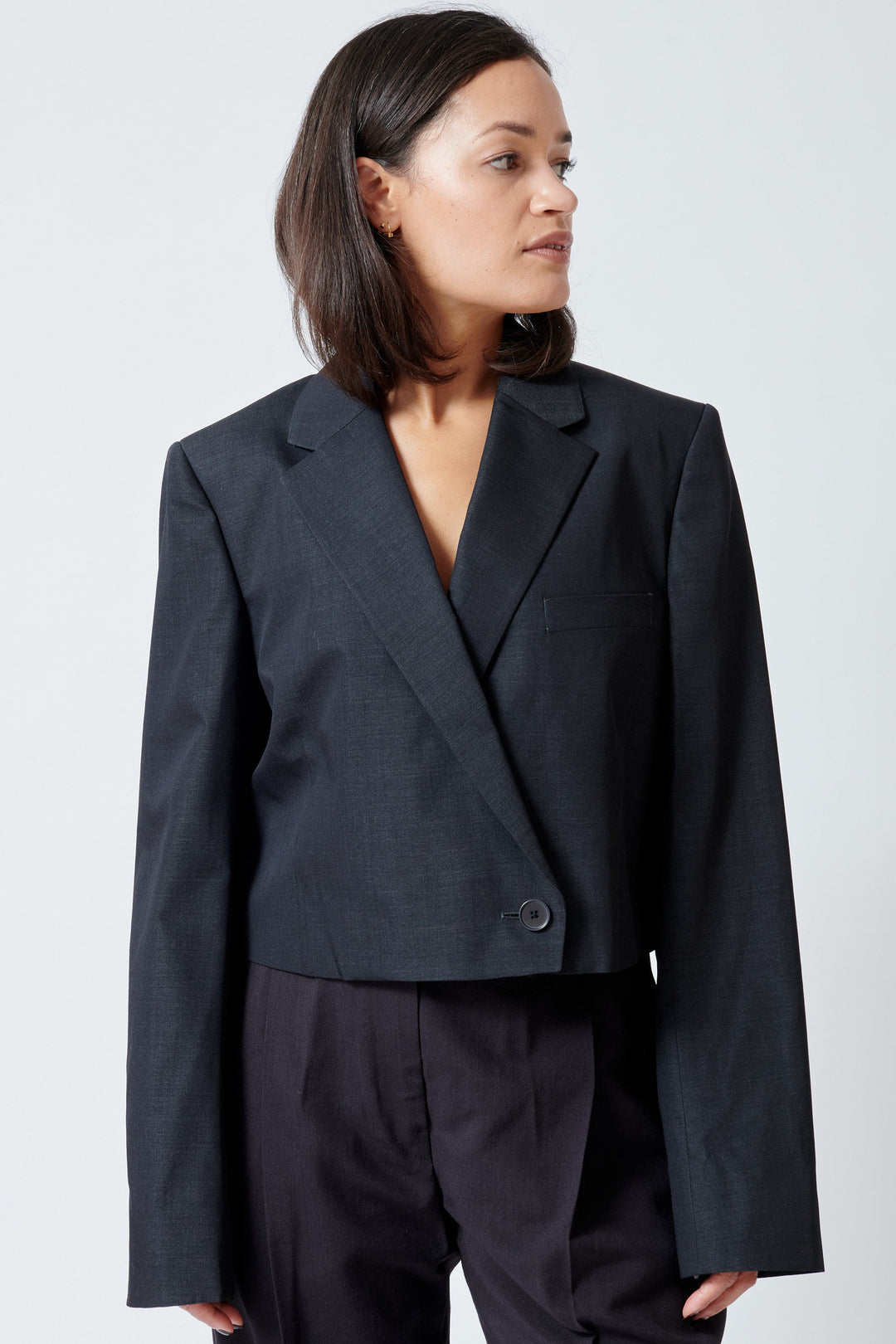 Model wearing Christian Wijnants Jordia Blazer front view
