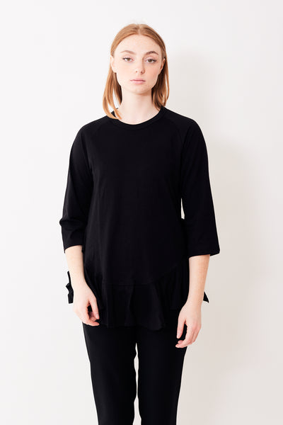 Comme des Garçons Shirt Mid Sleeve Ruffle Hem Tee