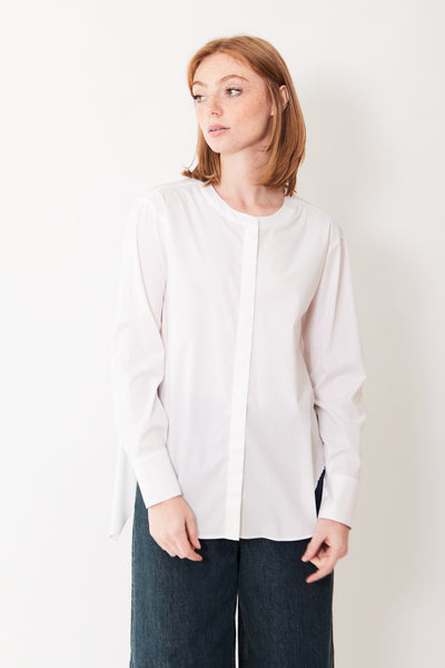 Dorothee Schumacher Poplin Power Blouse modeled from the front
