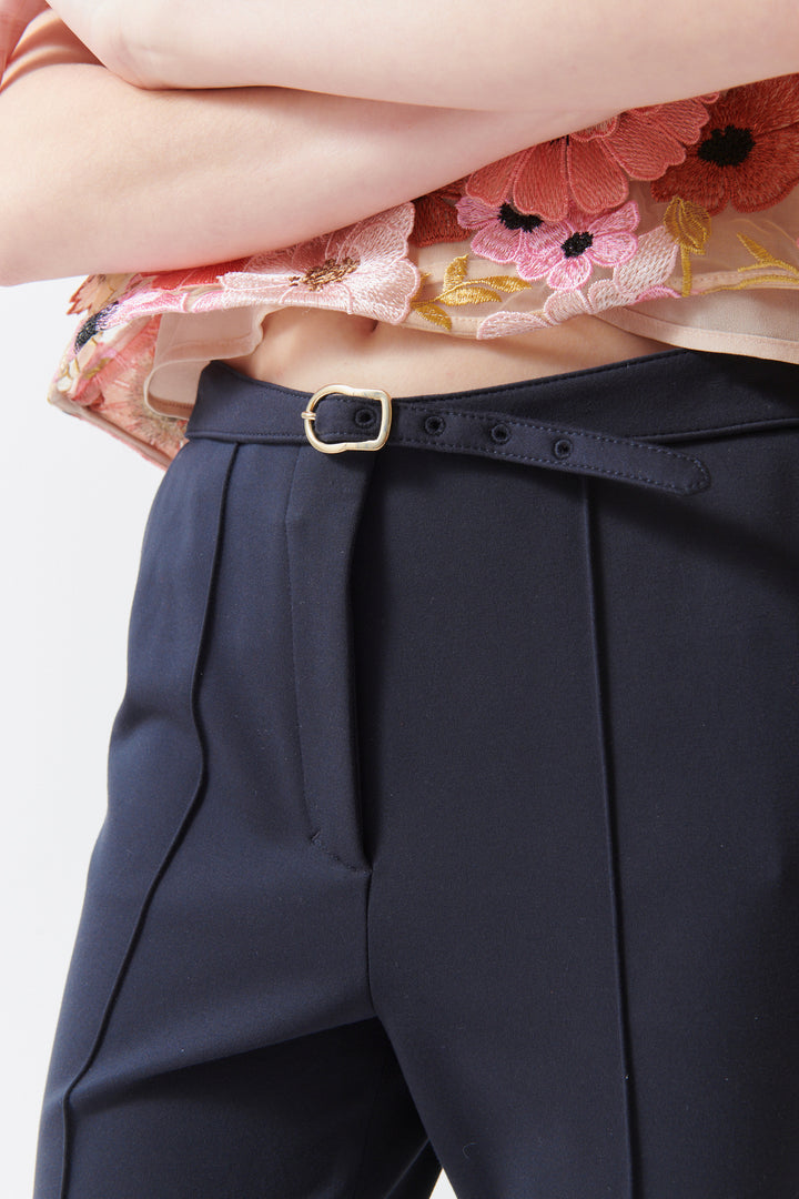 Angela wearing Dorothee Schumacher Emotional Essence Pants front/detail  view
