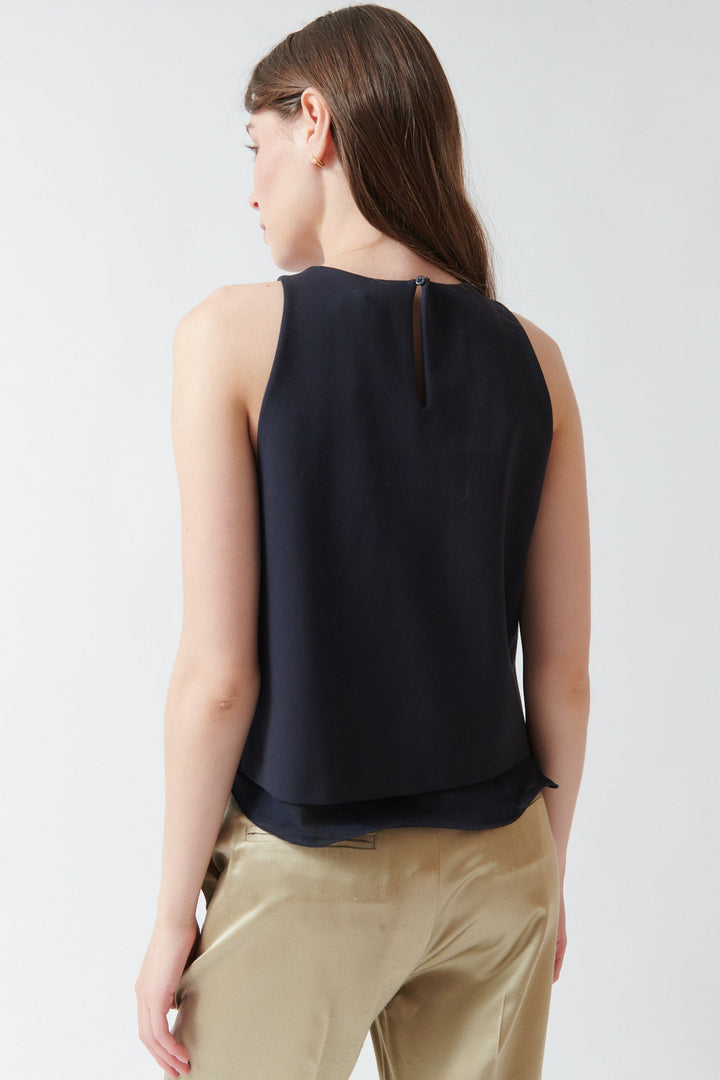 Angela wearing Dorothee Schumacher Emotional Essence Top rear view