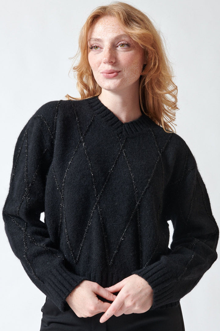 Waverly wearing Dorothee Schumacher Bold Structures Pullover front view
