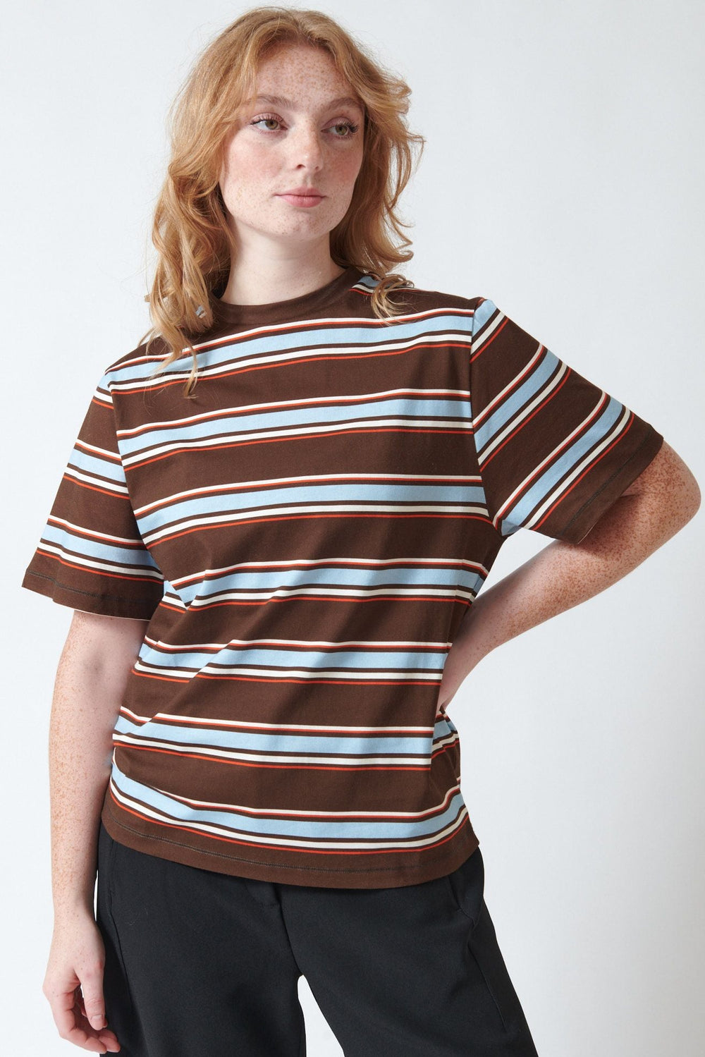 Waverly wearing Stine Goya Light Jersey Short Sleeve T Shirt front view