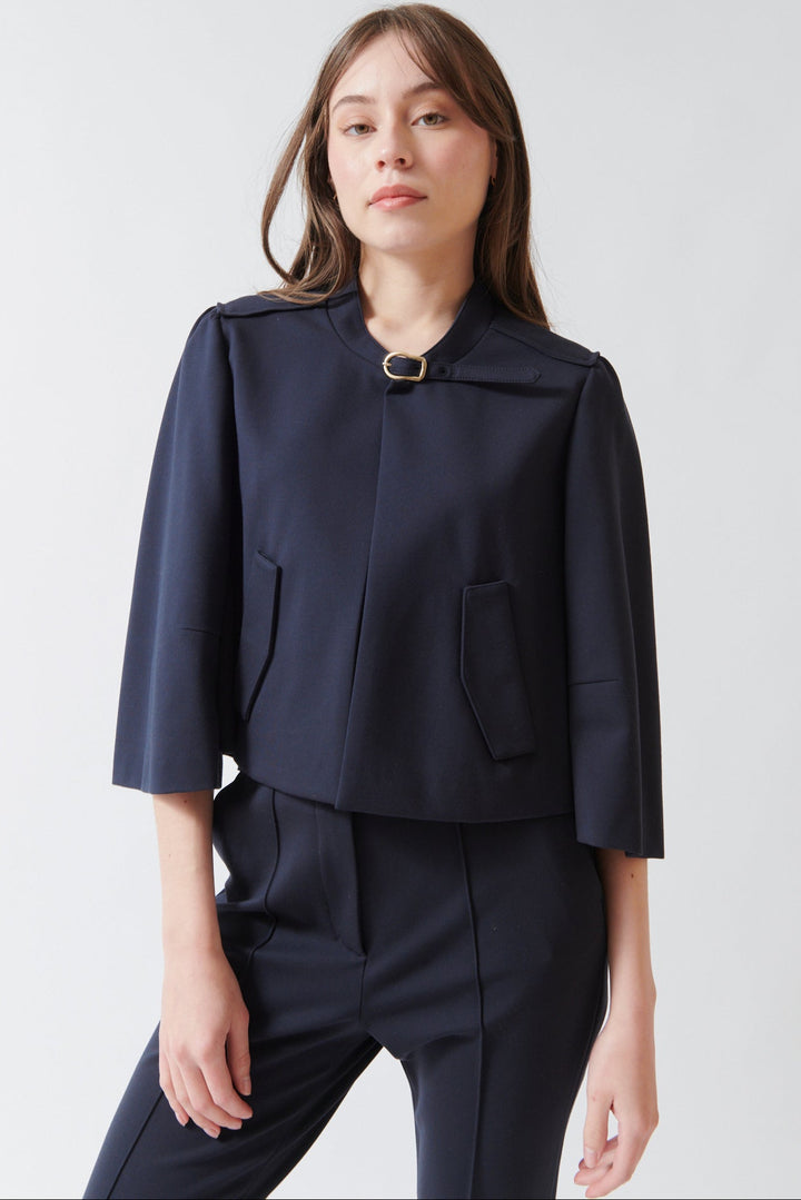 Angela wearing Dorothee Schumacher Emotional Essence Jacket front view