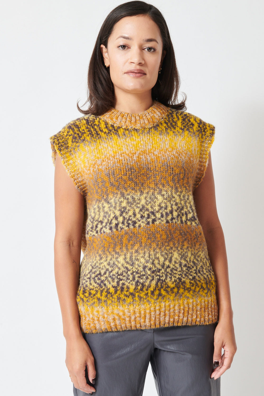 Model wearing Floor Tootie Vest front view