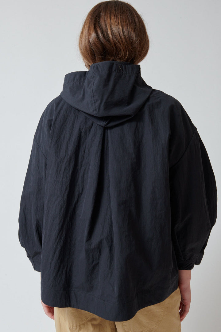 Julia wearing Fabiana Pigna Eleni Jacket Onyx rear view