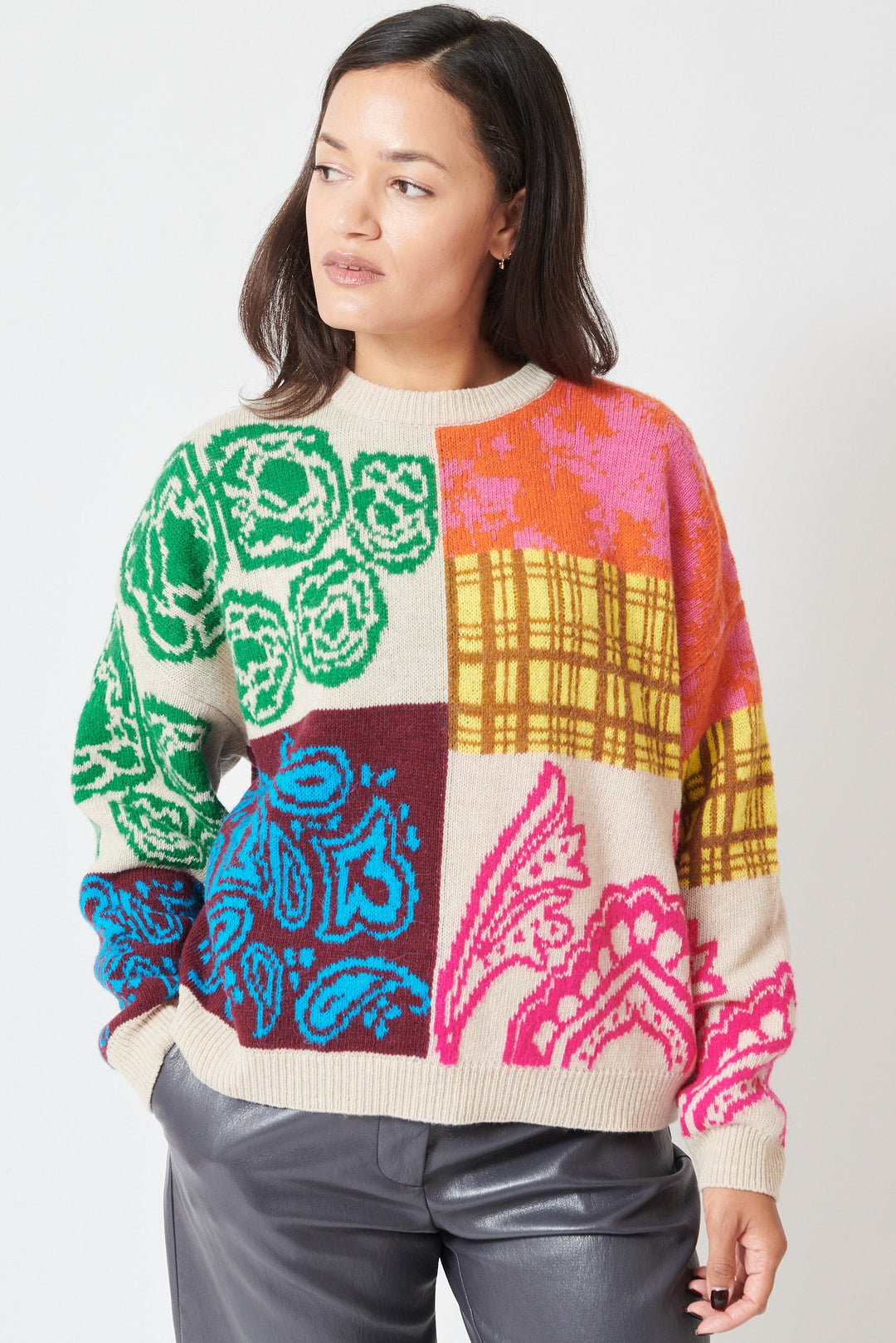 Model wearing Floor Geri Sweater front view