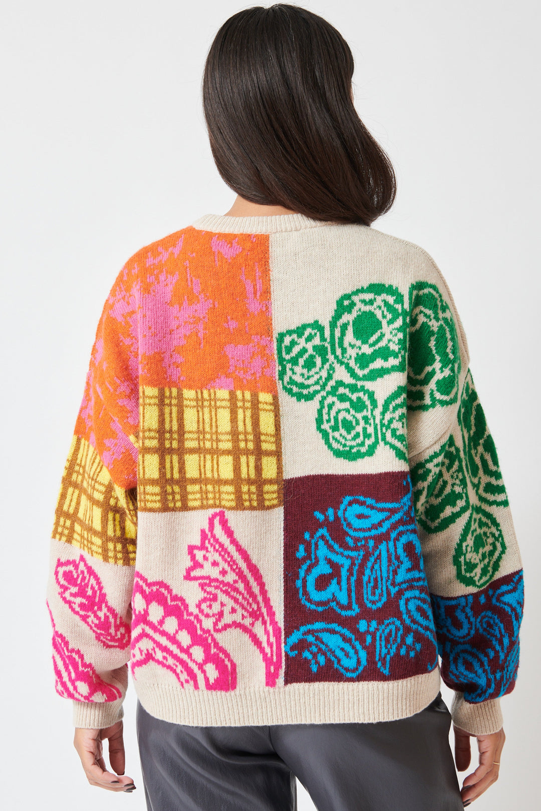 Model wearing Floor Geri Sweater rear view