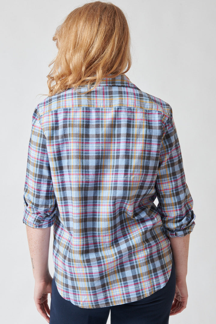 Waverly wearing Frank & Eileen Eileen Relaxed Button Up Shirt rear view