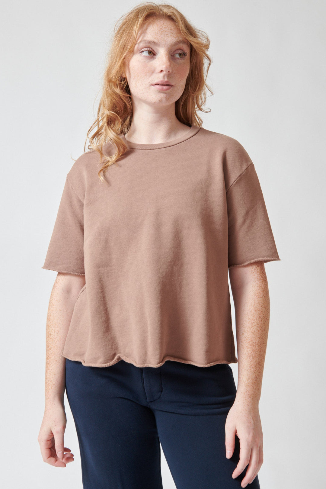 Waverly wearing Frank & Eileen Perry SS Crew Tee front view