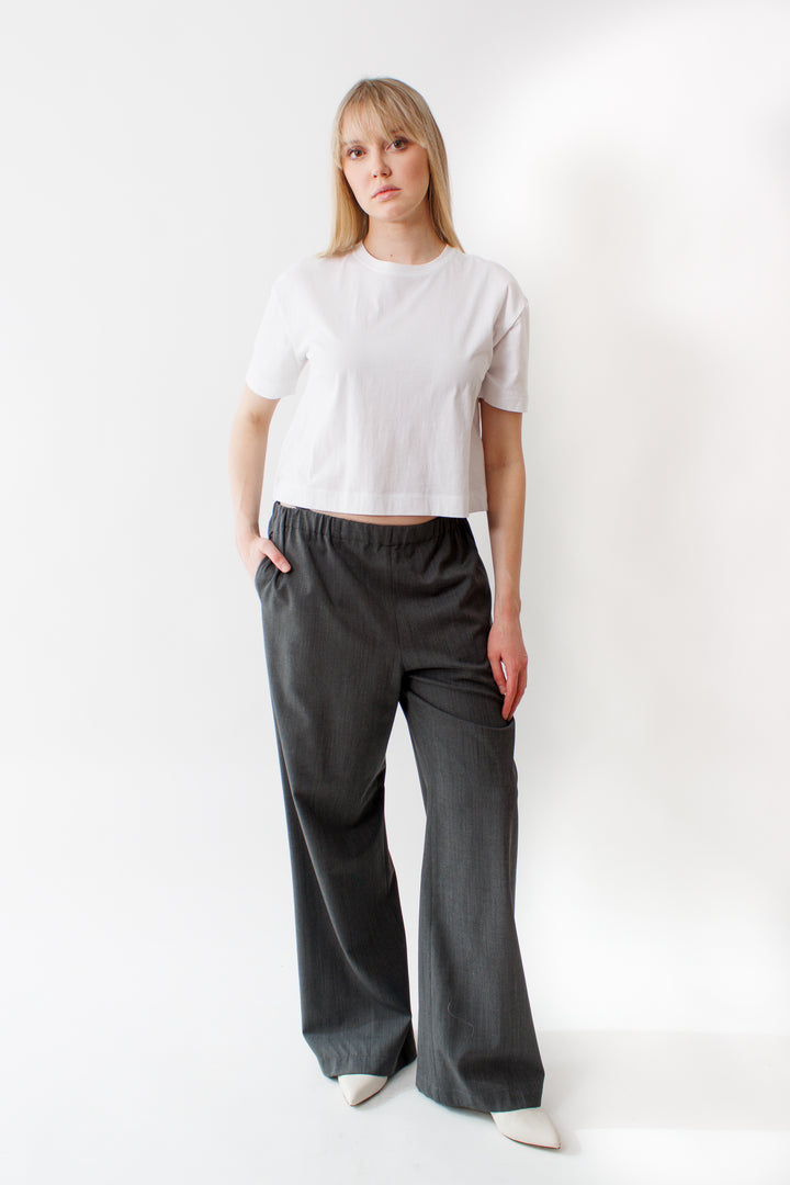 Bailey wearing TWP Jillian Sweatpant Medium front view