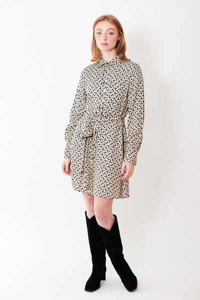 Front view of Seventy Viscose Belted Shirt Dress