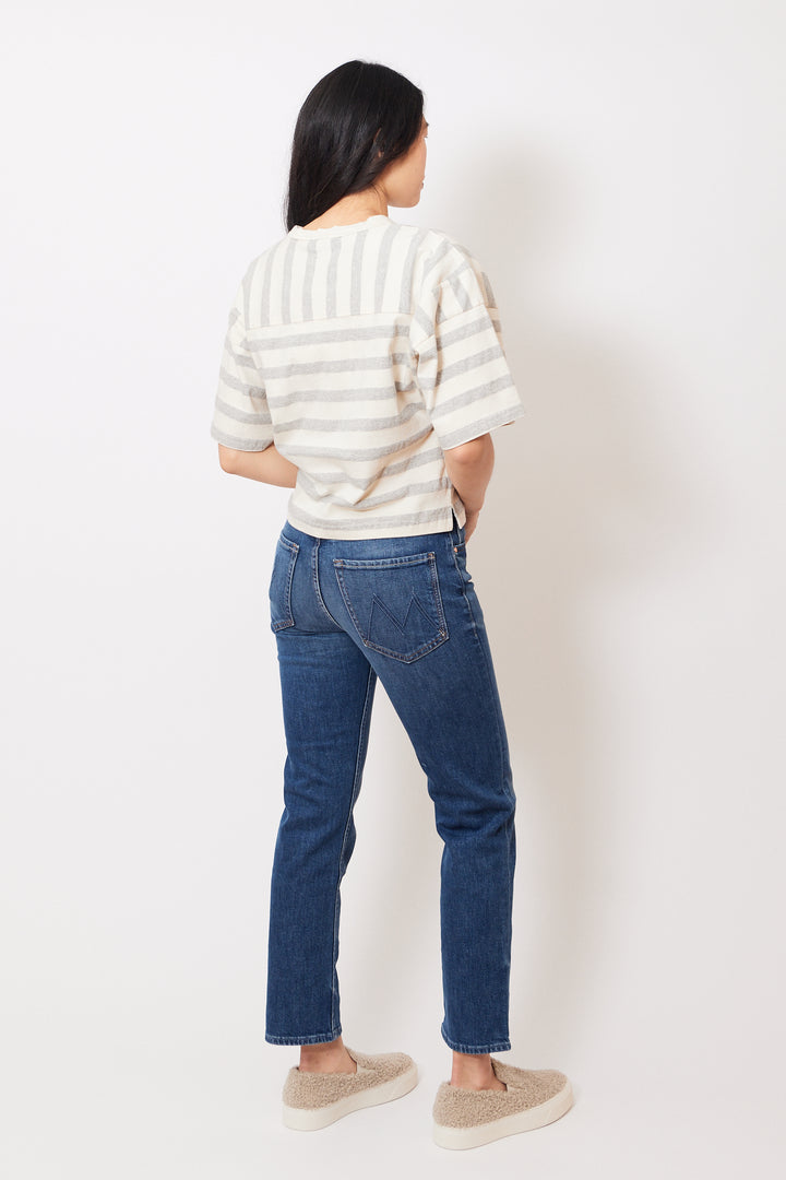 Madelyn wearing Mother Denim The Tomcat Ankle rear view