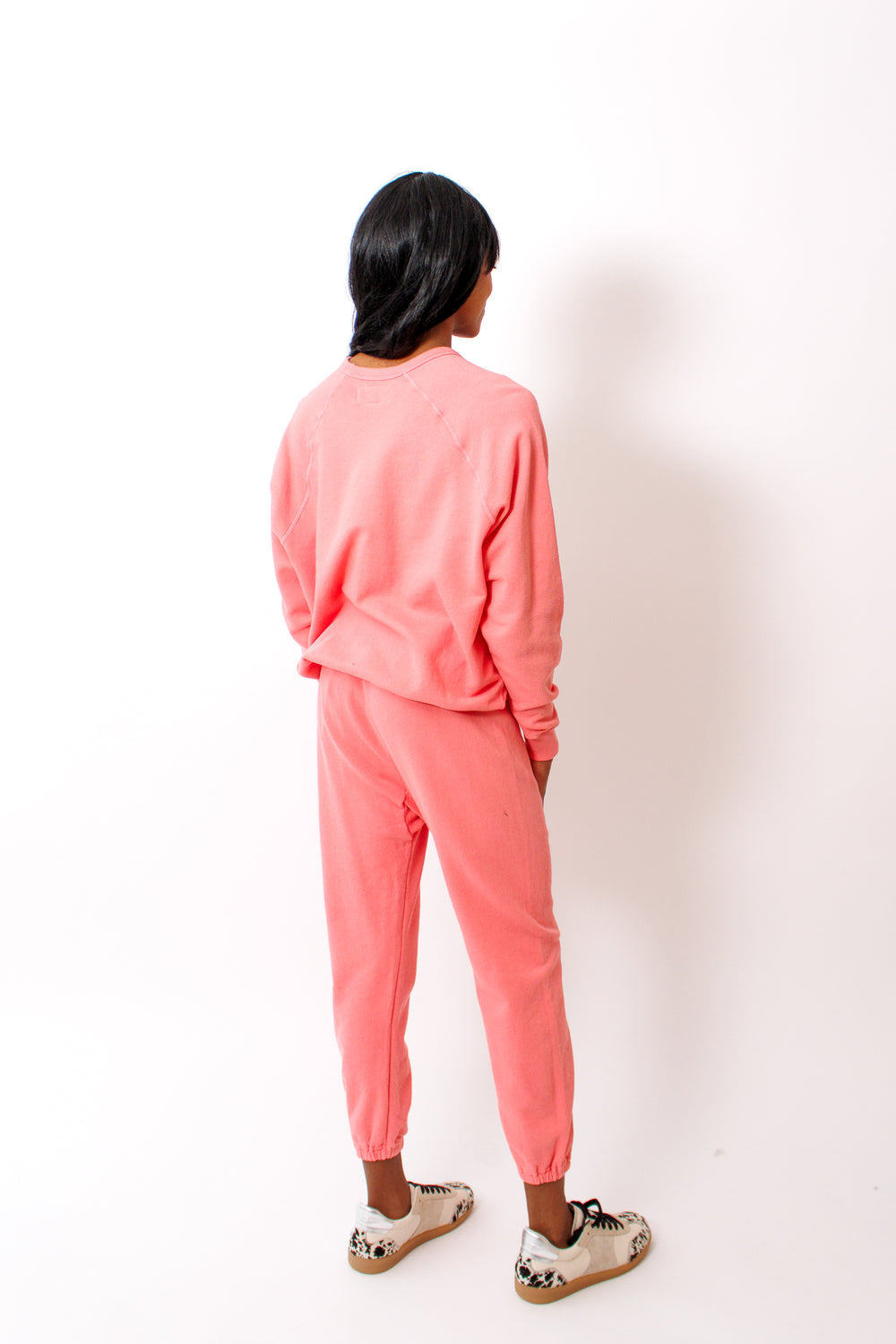 Ja'mes wearing The Great The Stadium Sweatpant Confetti rear view