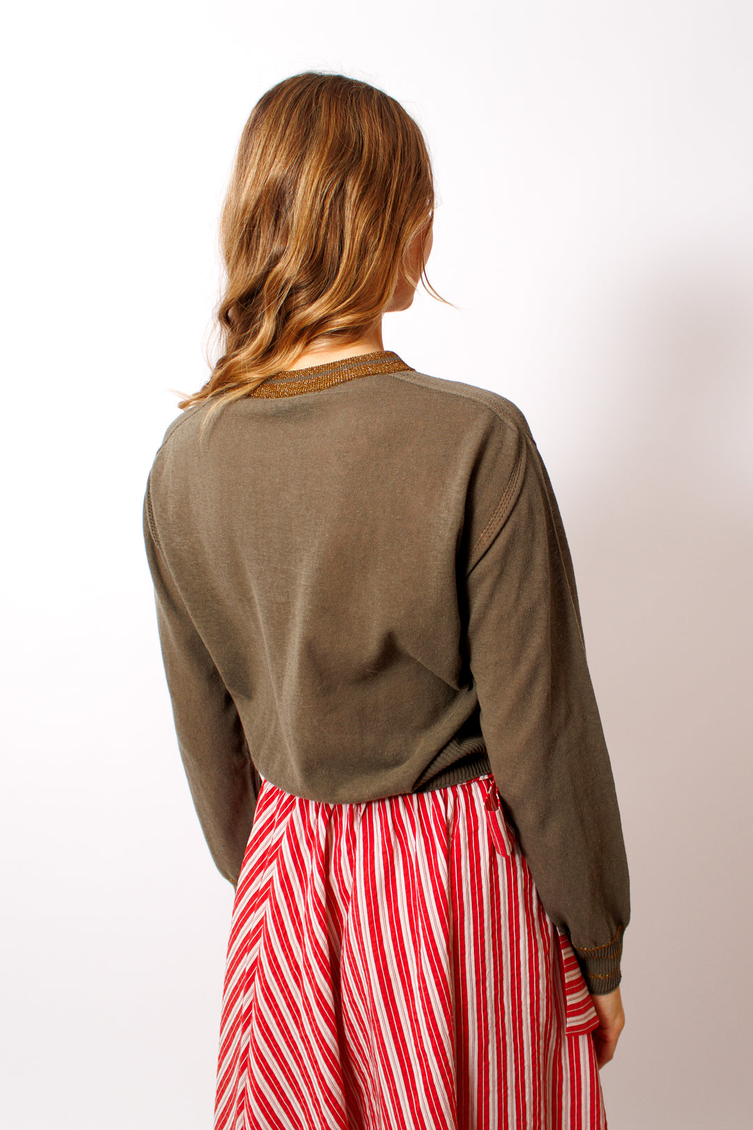 Mari wearing Momoni Ceviche Knitwear Top rear view
