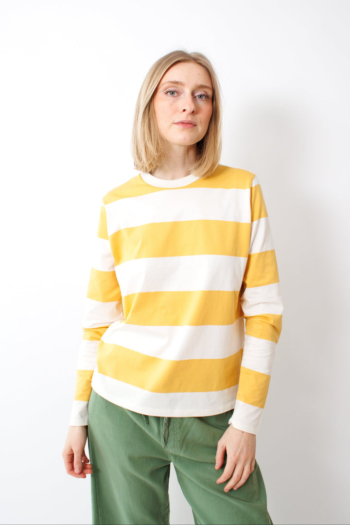 Madi wearing Clare V. Long Sleeve Tee front view
