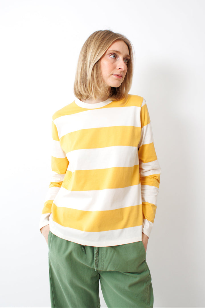 Madi wearing Clare V. Long Sleeve Tee front view