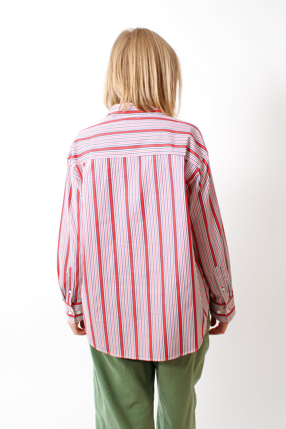Madi wearing Clare V. Emiliette Shirt rear view
