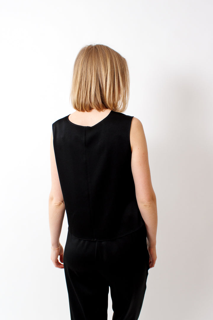 Madi wearing Rosso 35 Sleeveless Tank rear view
