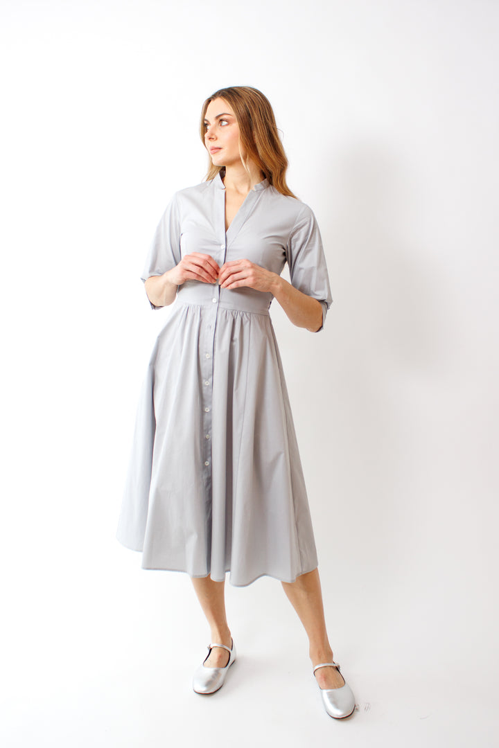 Mari wearing Rosso 35 Cotton Shirt Dress front view 