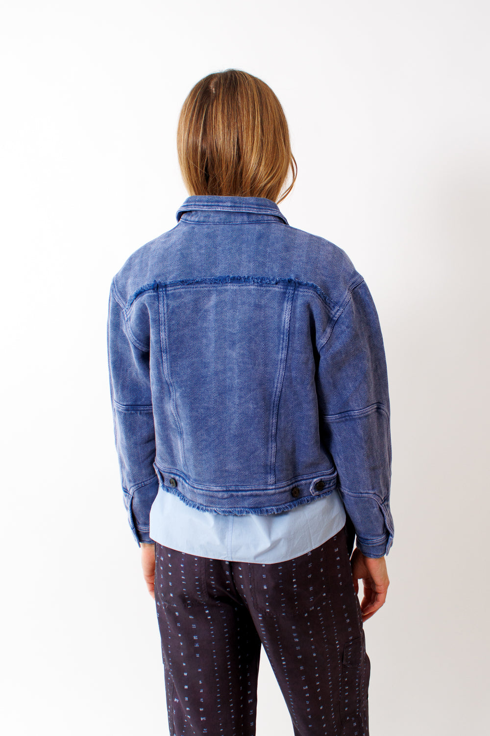 Mari wearing Raquel Allegra Pioneer Jacket rear view
