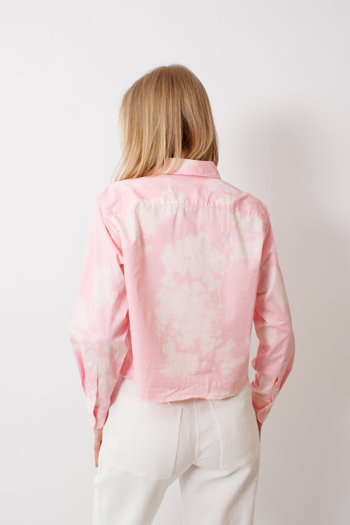 Madi wearing Raquel Allegra Artist Crop Top rear view