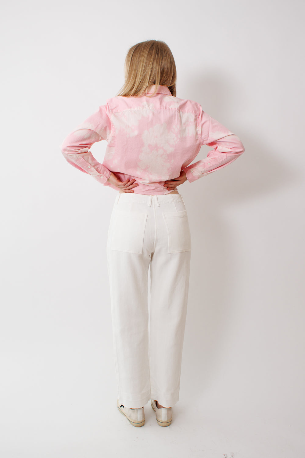 Madi wearing Raquel Allegra Maison Pant rear view