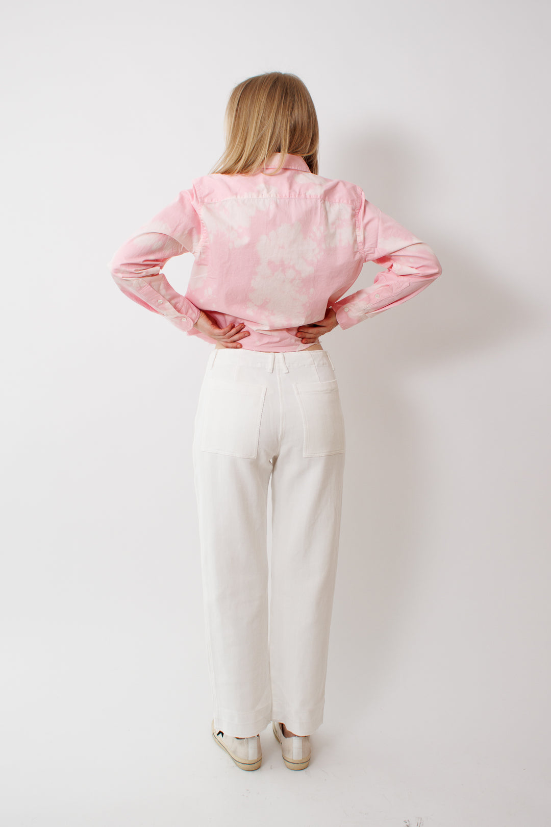 Madi wearing Raquel Allegra Maison Pant rear view